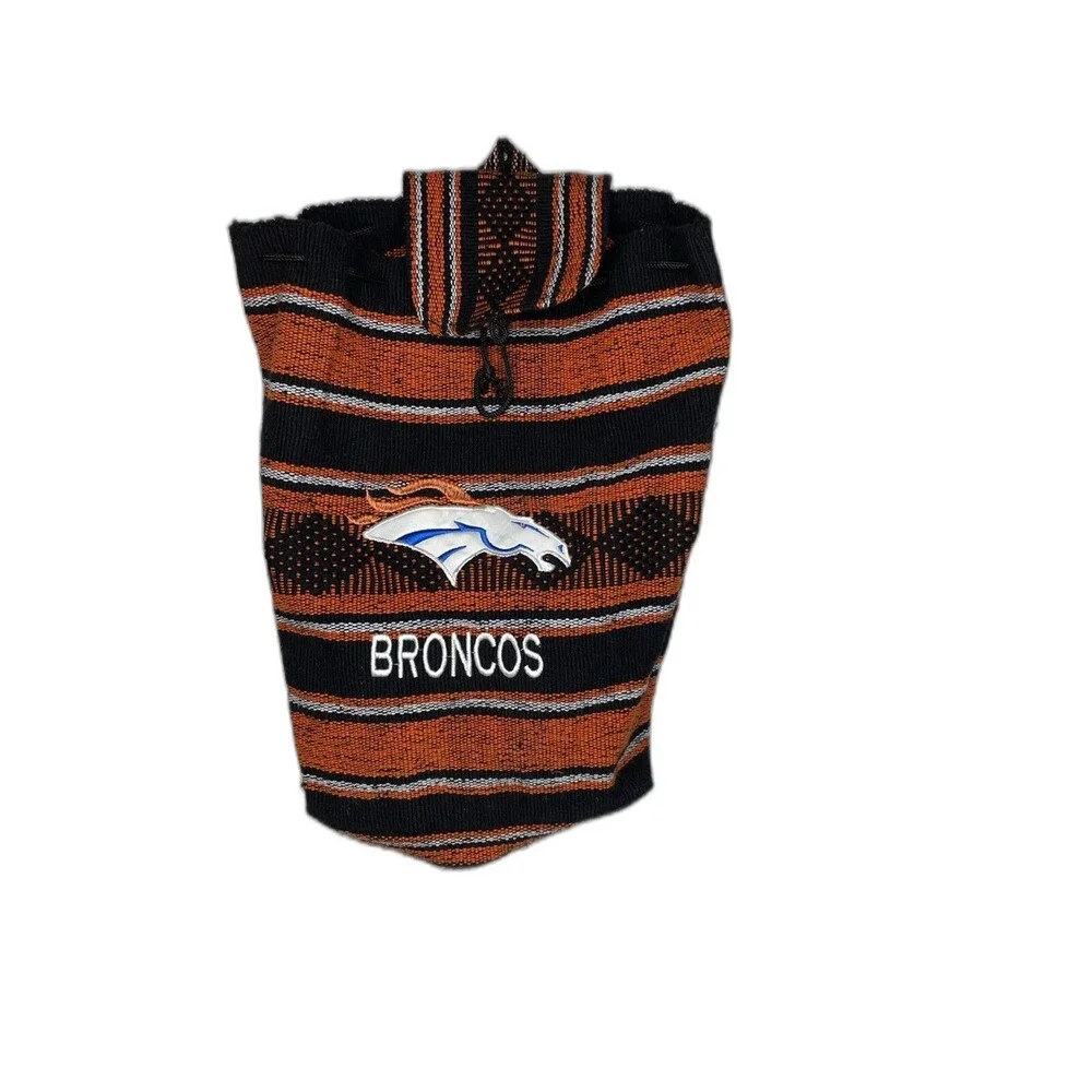 Denver Broncos Woven Backpack with Drawstring Closure no button